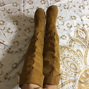 NINE WEST Ruched Suede Long Boots